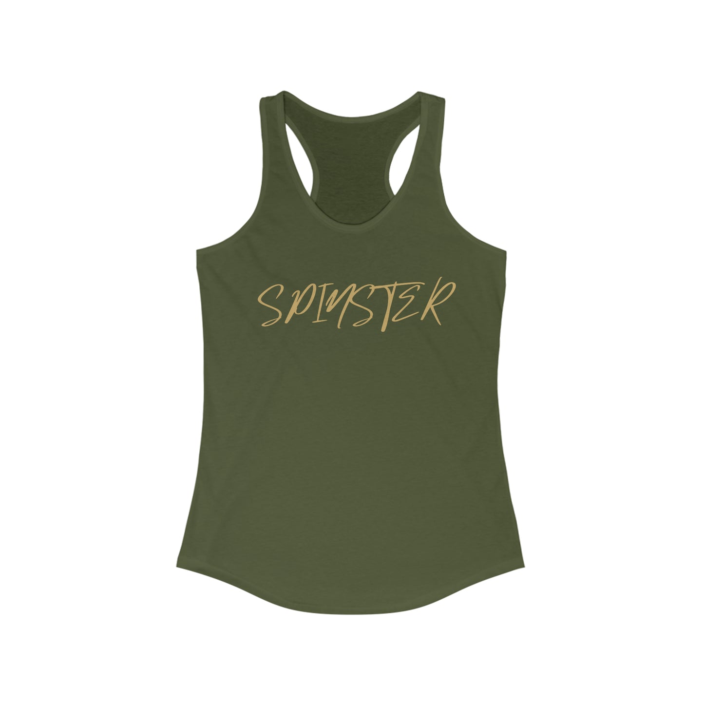 Spinster Script Racerback Tank